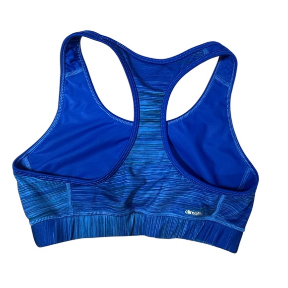 Adidas Climalite Sports Bra Women’s Medium Vibrant Blue Activewear Gym Top - Picture 3 of 4